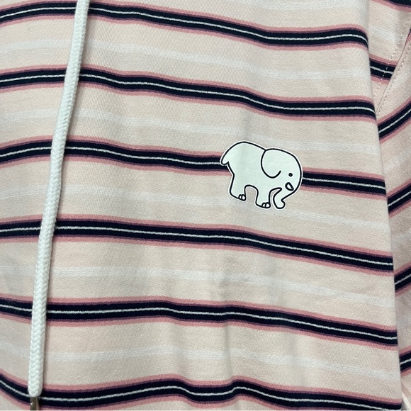 Ivory Ella Cropped Hoodie Striped Pink and Navy Blue size Large - Picture 6 of 12